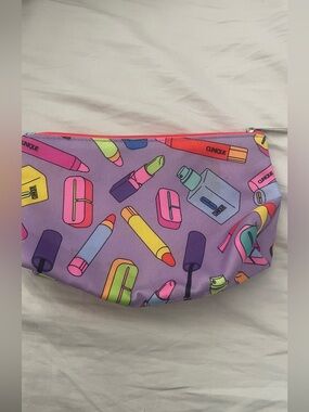 Clinique Kids Purple Cosmetic Bag with Neon Makeup Icons